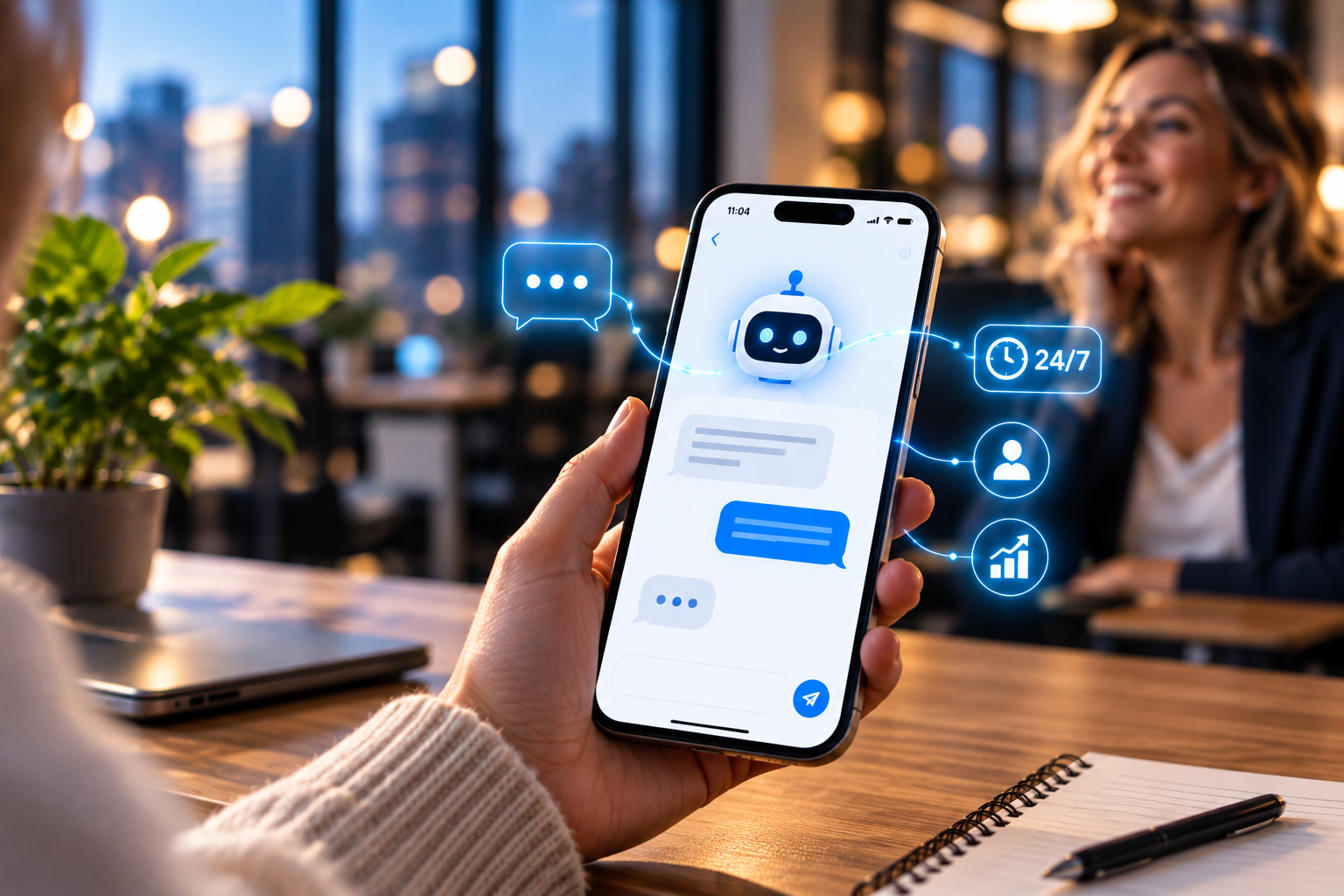 Chatbot de atención digital disponible en un smartphone